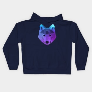 Galaxy Wolf Geometric Animal Kids Hoodie